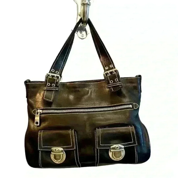 Marc  Jacobs Black Leather Stella Bag with silver-tone hardware - Picture 1 of 8